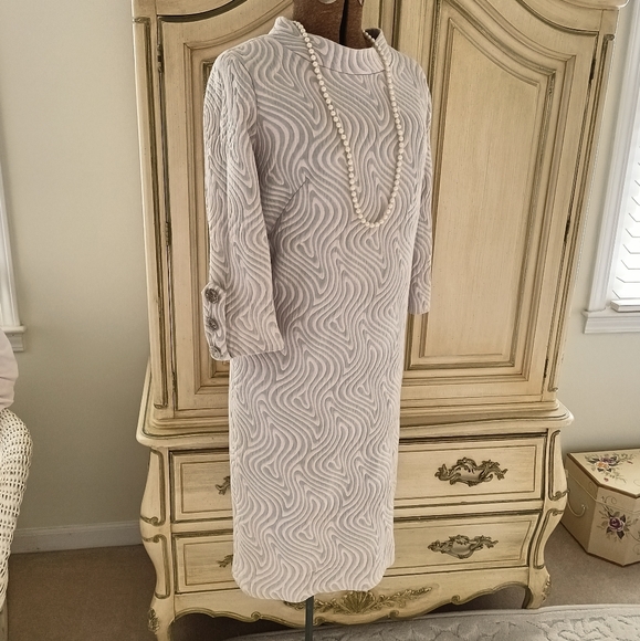 BEAUTIFUL 60S PINK AND GREEN MATLASSE DRESS! - Picture 4 of 16